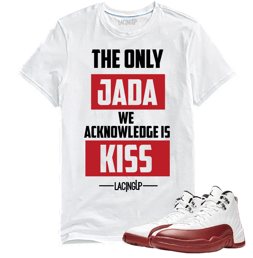 Jordan 12 Cherry J.A.D.A white tee-Lacing Up