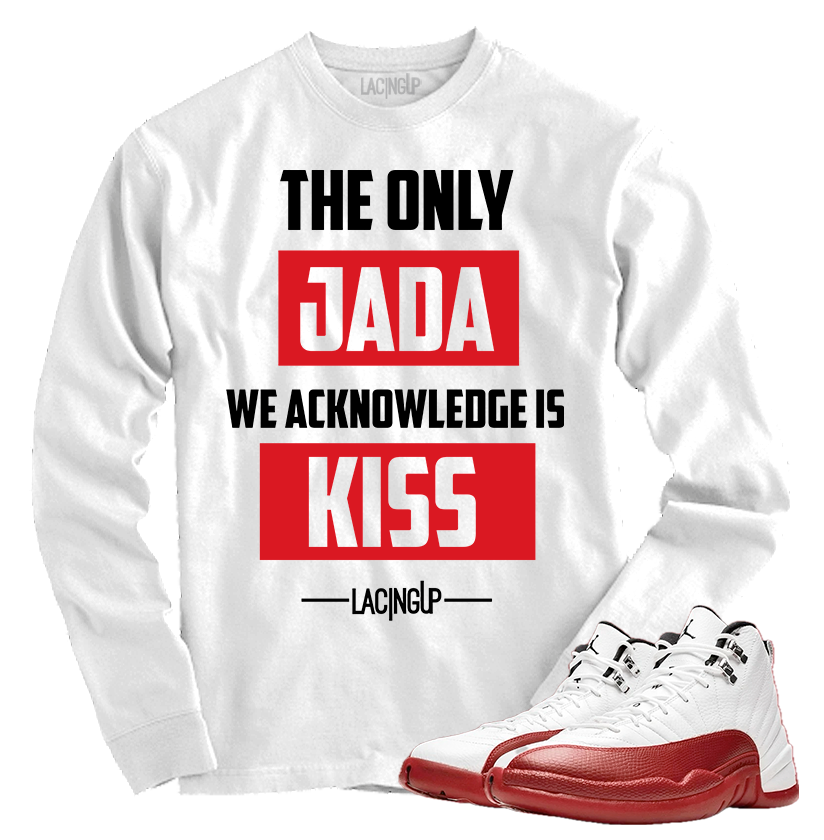 Jordan 12 Cherry J.A.D.A white long sleeve tee-Lacing Up
