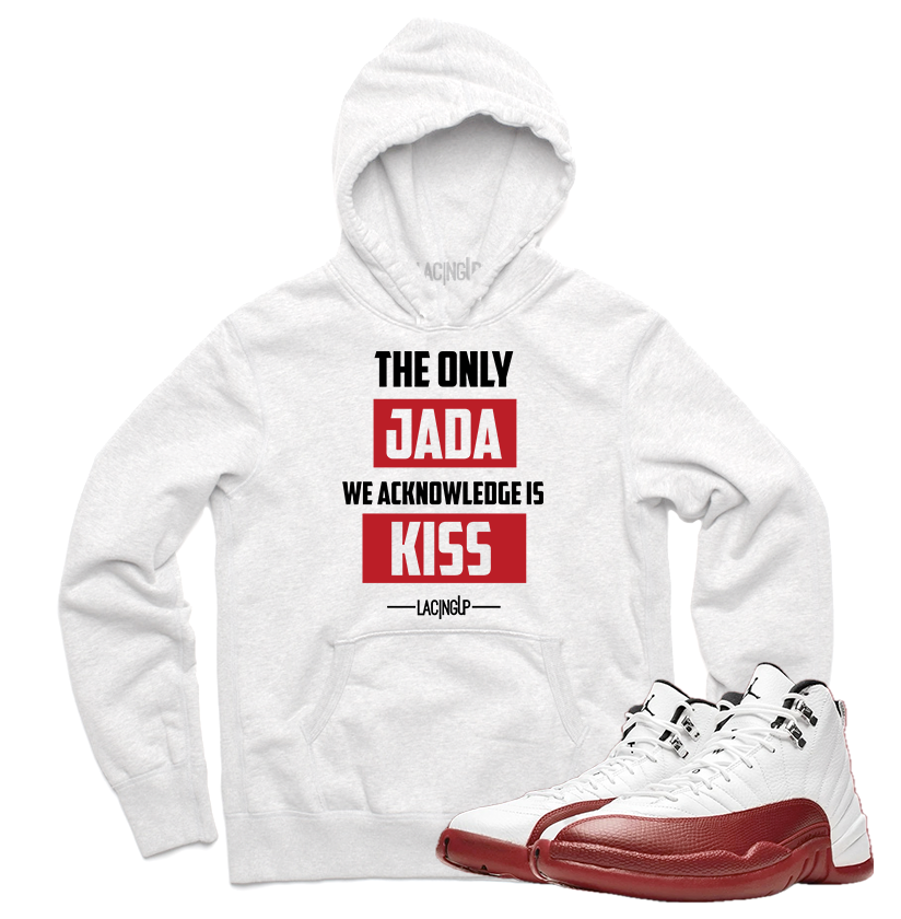 Jordan 12 Cherry J.A.D.A White hoodie-Lacing Up