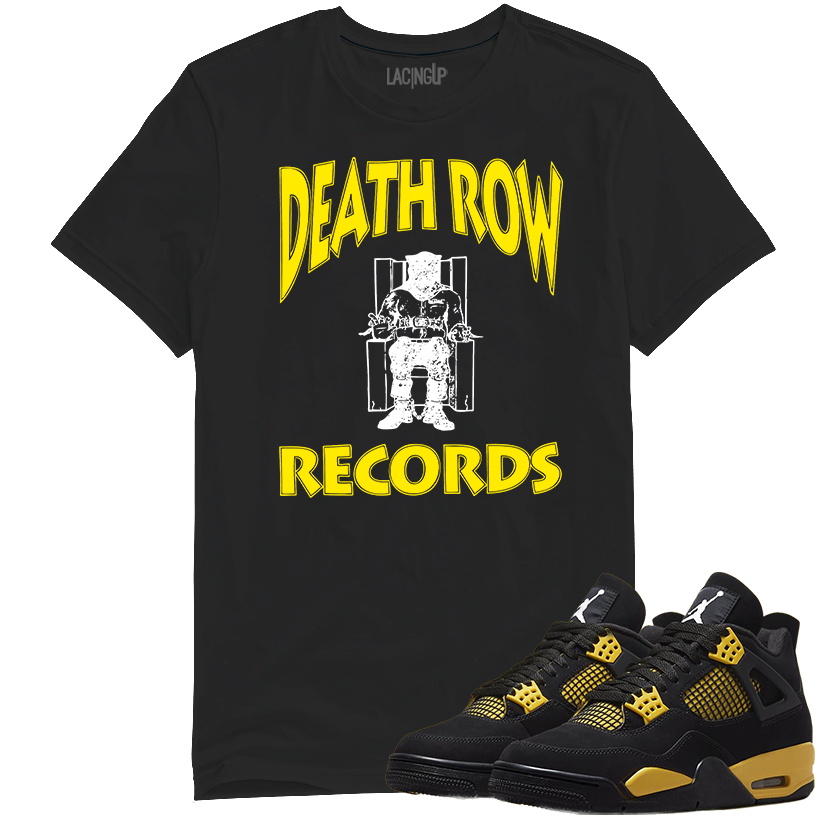 Jordan 4 Thunder the row black tee-Lacing Up