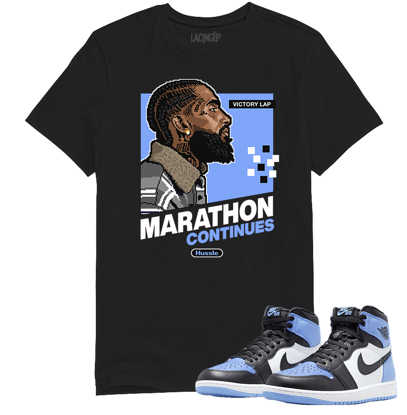 Jordan 1 unc toe marathon continues black tee-Lacing Up