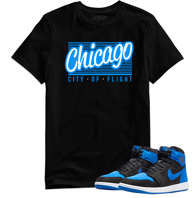 Jordan 1 royal suede chicago black tee-Lacing Up
