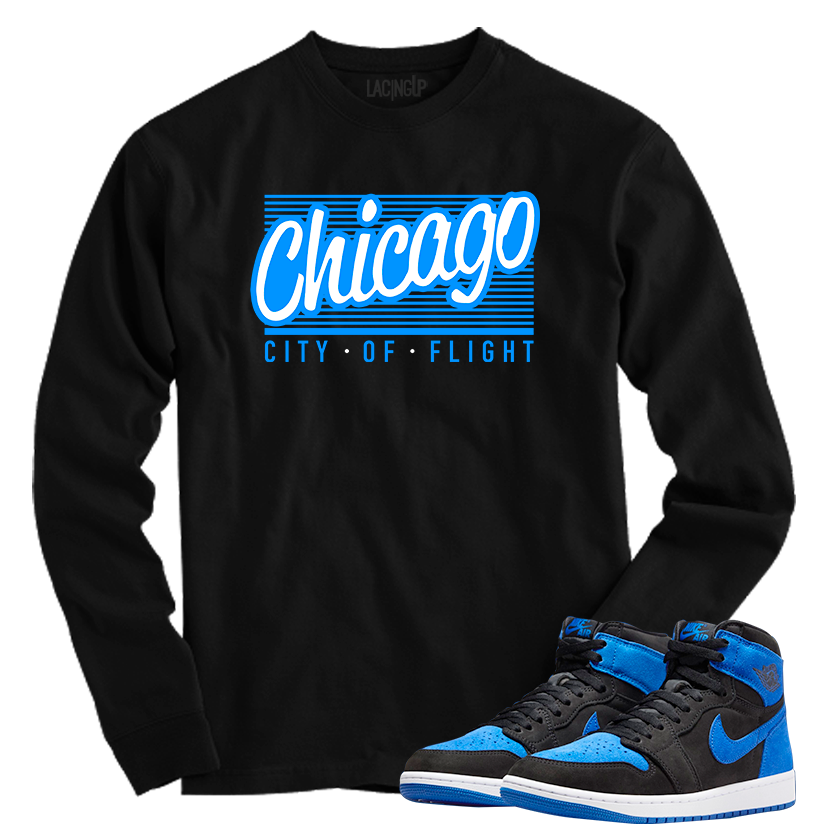 Jordan 1 Royal Suede chicago black long sleeve tee-Lacing Up