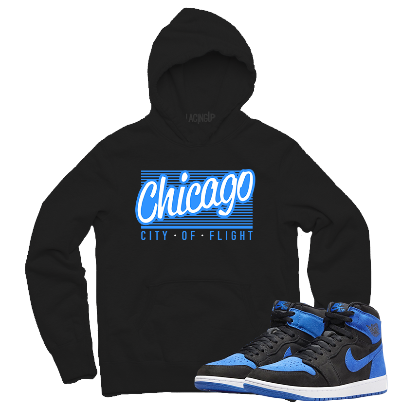 Jordan 1 Royal Suede chicago black hoodie-Lacing Up