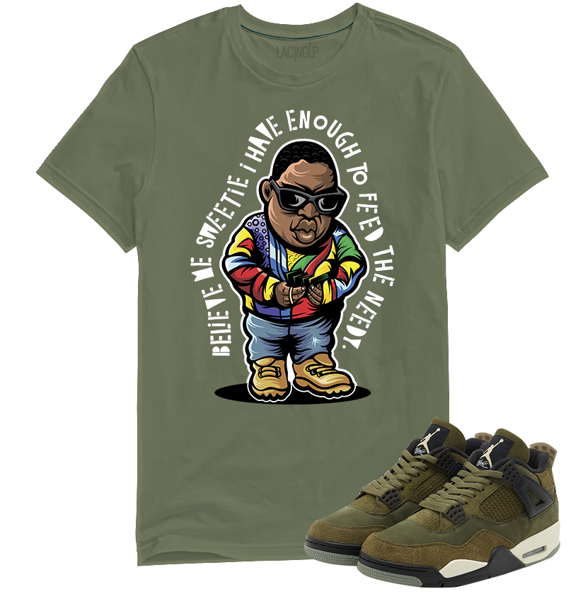 Jordan 4 Olive craft Needy olive tee-Lacing Up