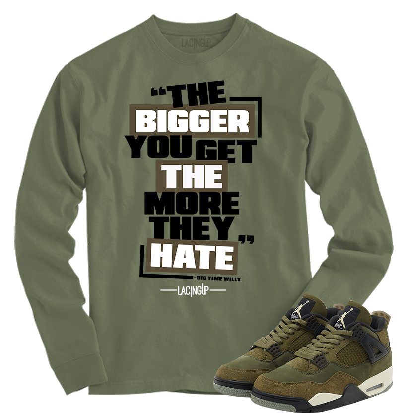 Jordan 4 Olive craft hate olive long sleeve tee-Lacing Up