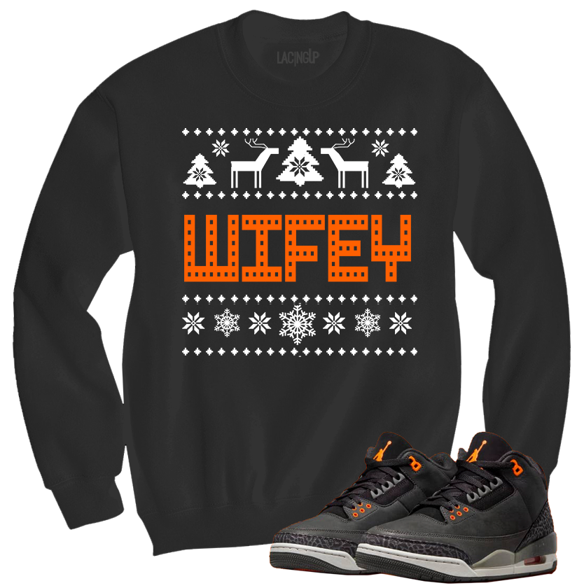 Jordan 3 fear wifey charcoal grey crewneck sweater-Lacing Up