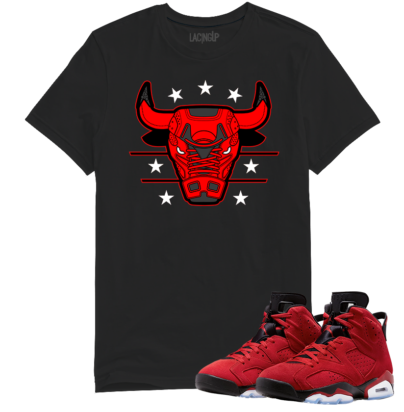 Jordan 6 Toro bravo bull black tee-Lacing Up