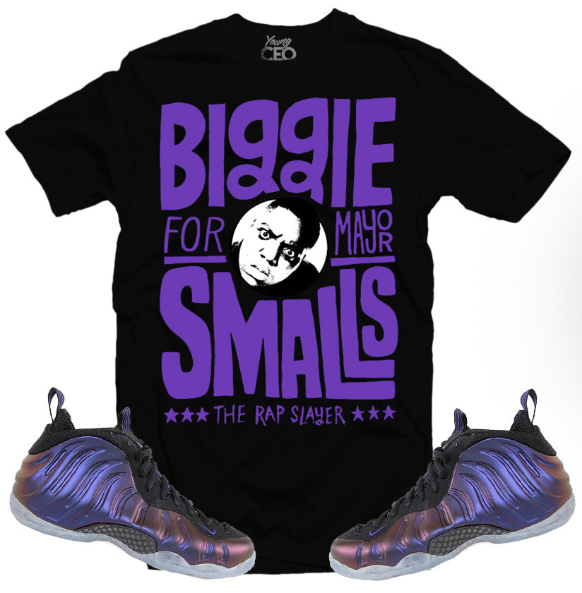 Foamposite "Eggplant" The mayor black tee-Lacing Up