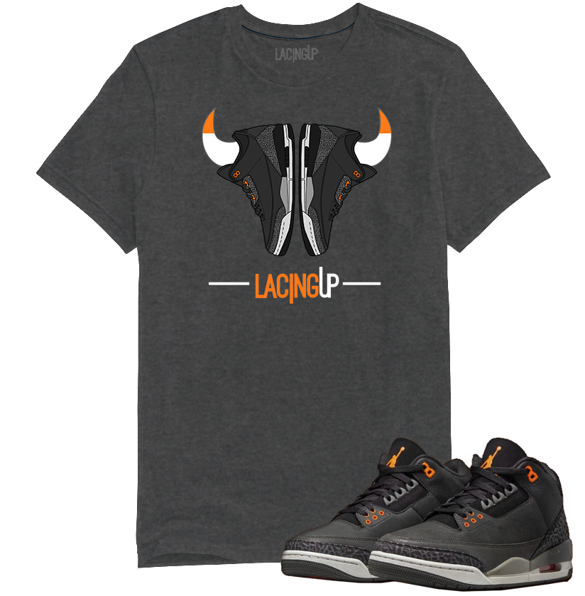 Jordan 3 Fear horns dark heather tee-Lacing Up