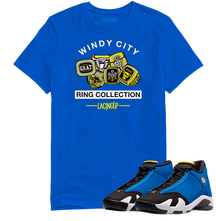 Jordan 14 Laney ring collection royal tee-Lacing Up