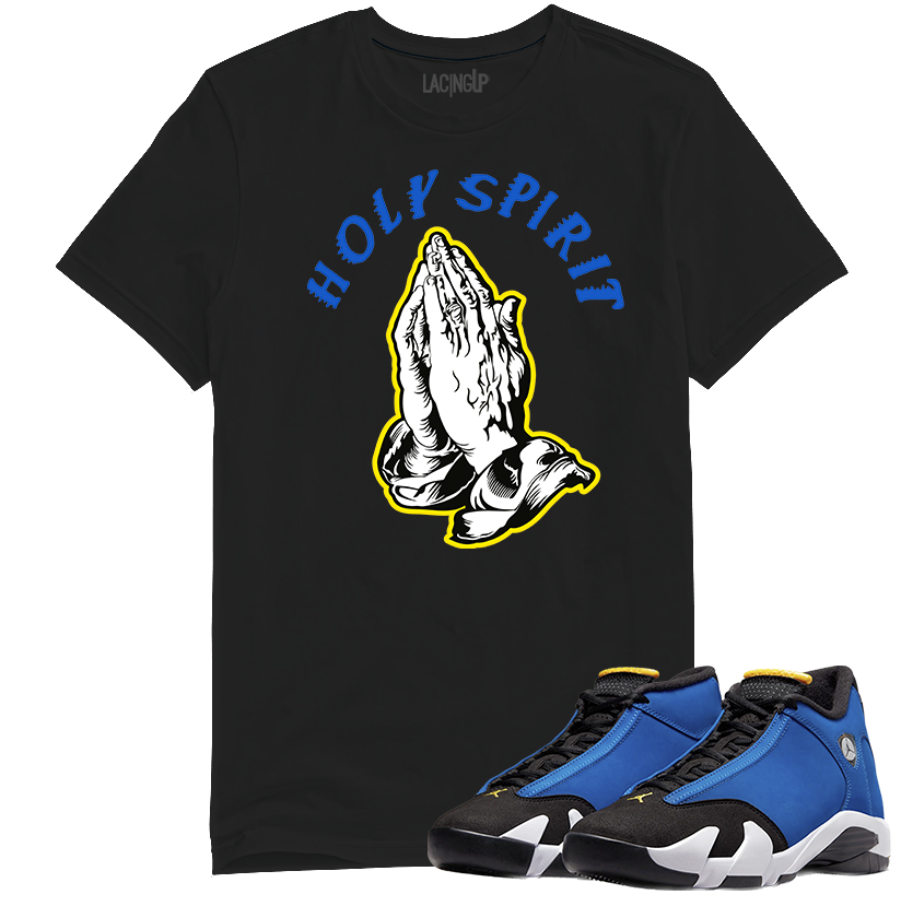 Jordan 14 laney holy spirit black tee-Lacing Up