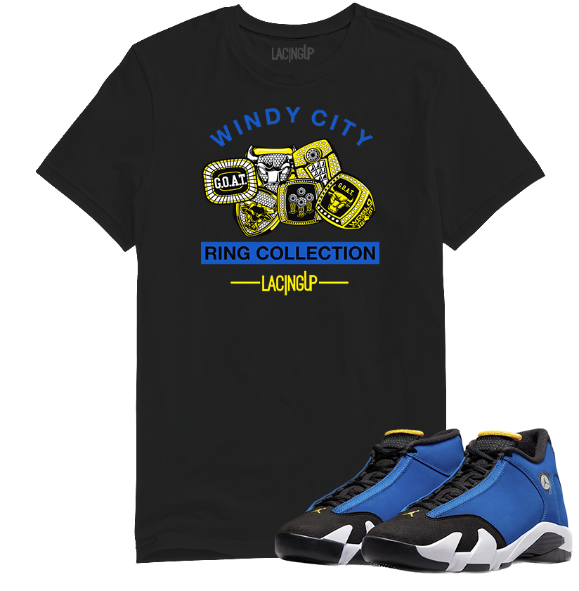 Jordan 14 laney ring collection black tee-Lacing Up