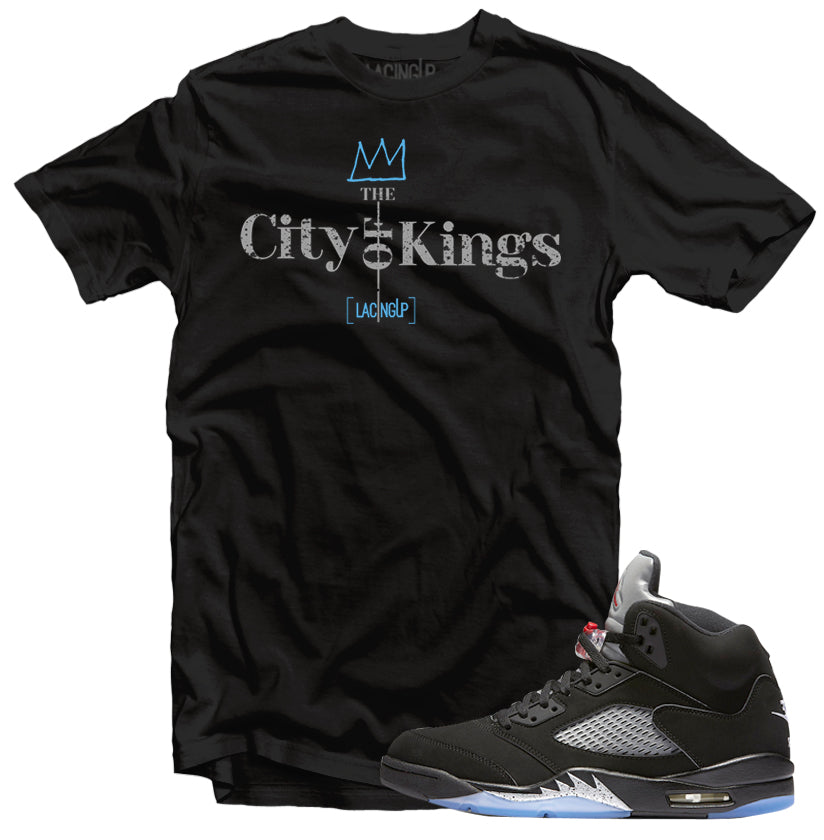 Jordan 5 Metallic Reimagined black tee