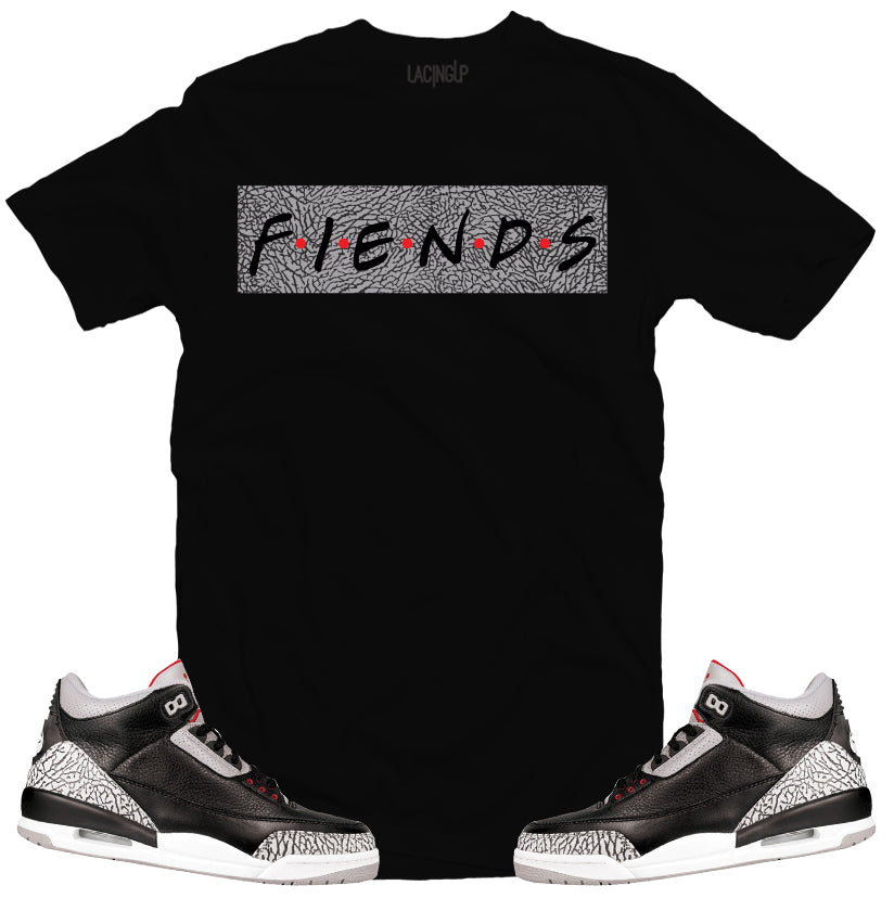 Jordan 3 Black Cement fiends black tee