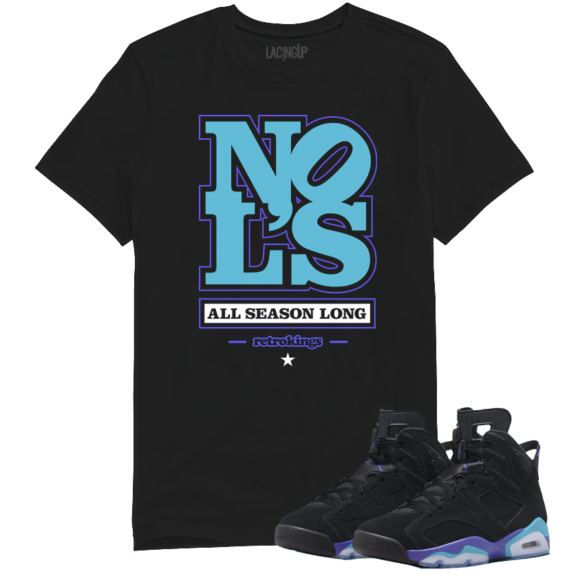 Jordan 6 Aqua No ls black tee-Lacing Up