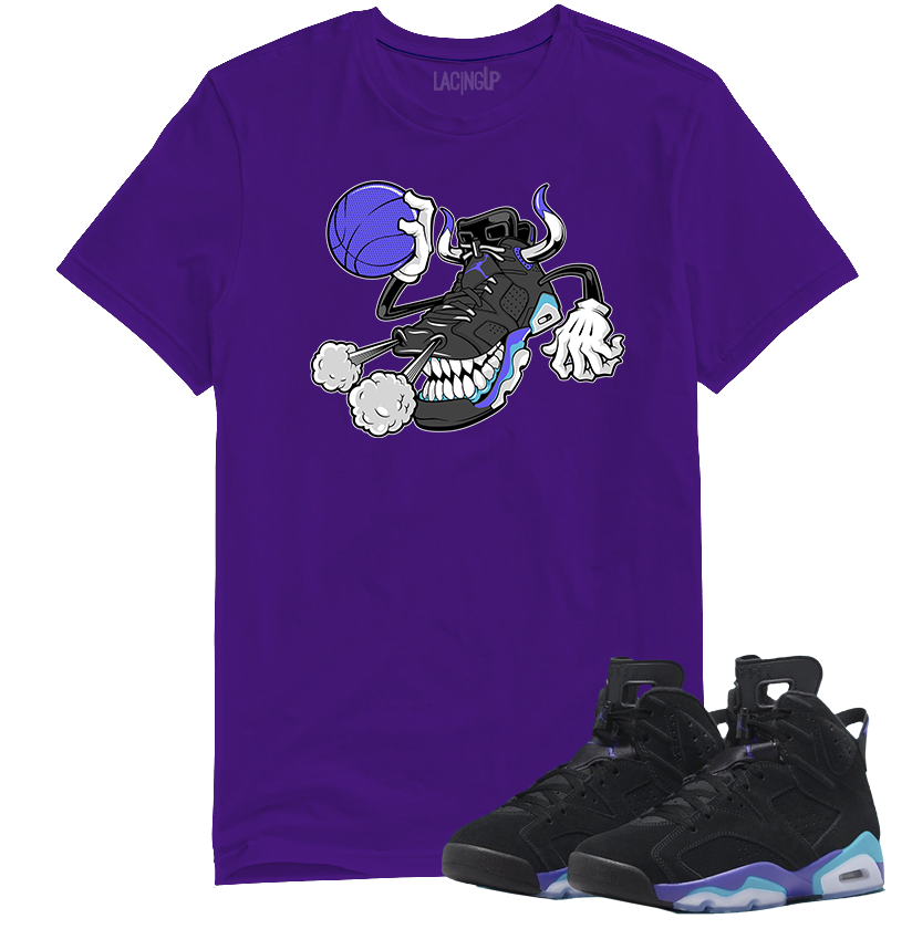 Jordan 6 Aqua blowing smoke purple tee-Lacing Up