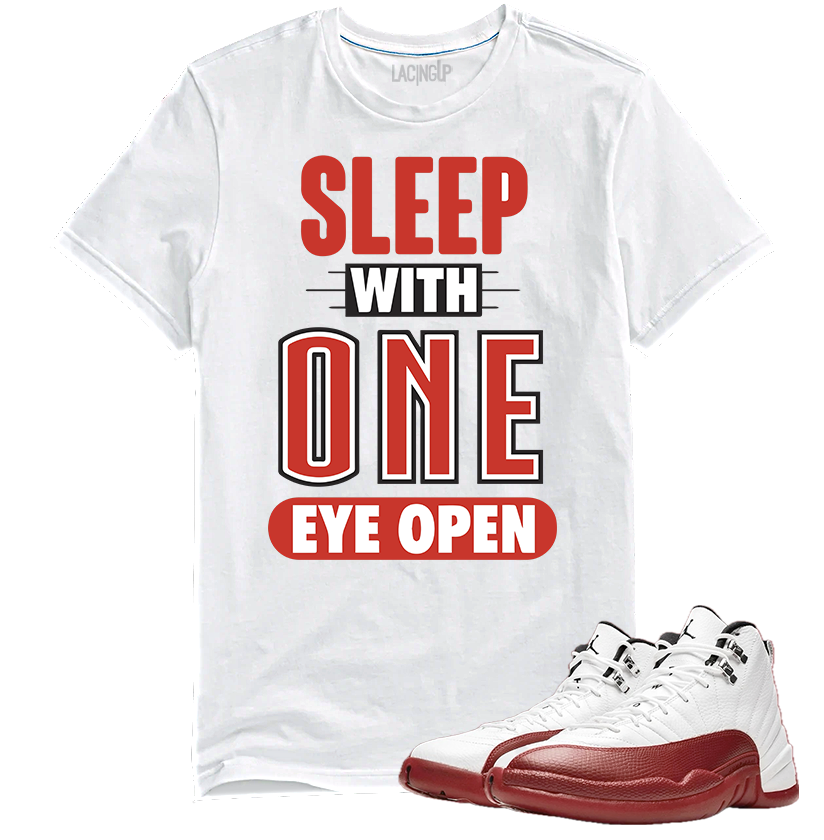 Jordan 12 Cherry open white tee-Lacing Up