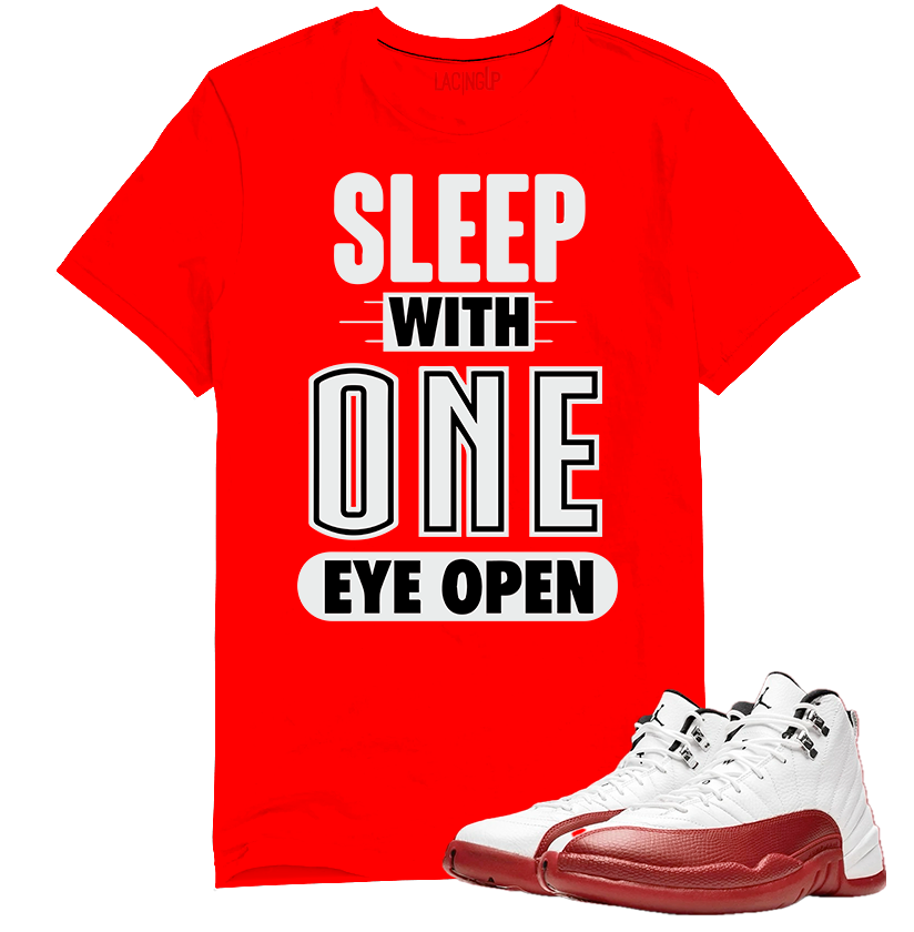 Jordan 12 Cherry open red tee-Lacing Up