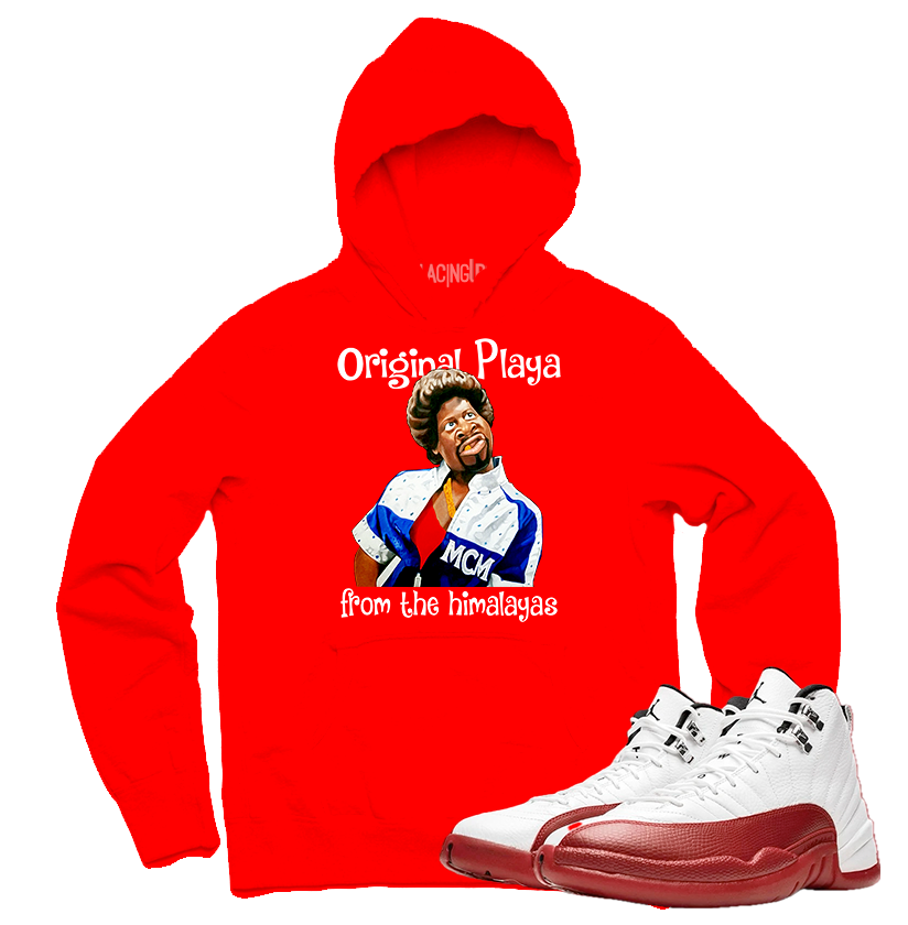 Jordan 12 Cherry Himalayas red hoodie-Lacing Up