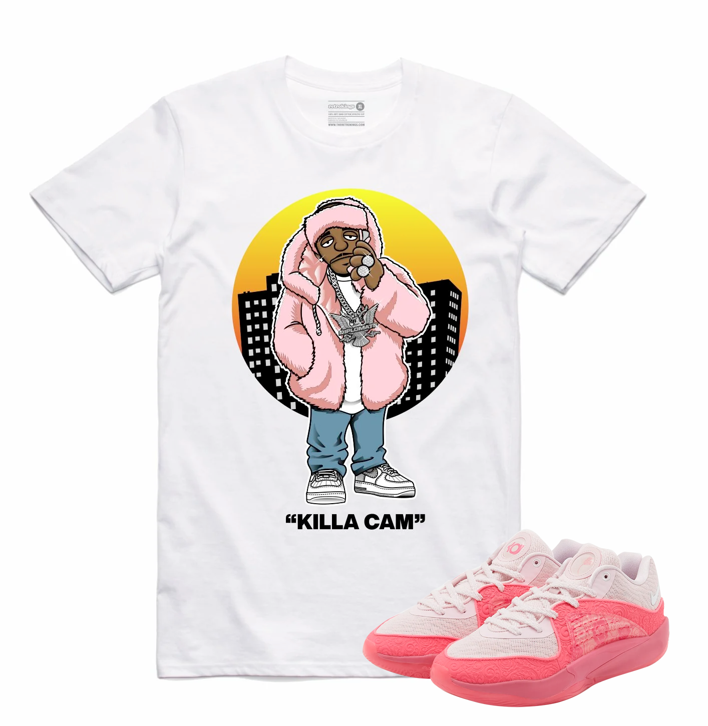 KD 16 Aunt pearl killa cam white tee-Lacing Up