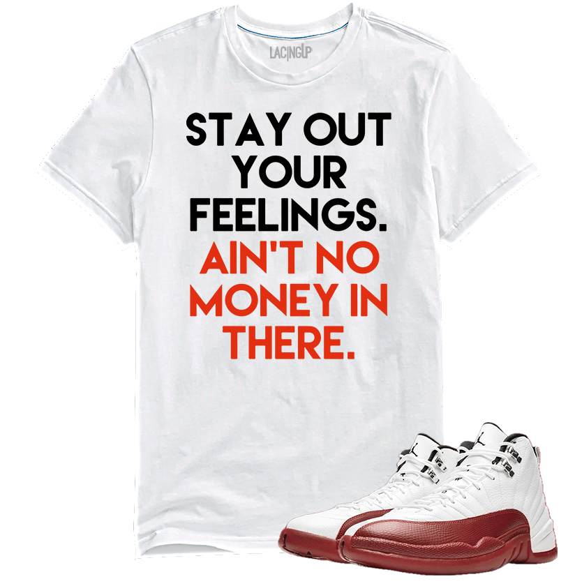 Jordan 12 Cherry feelings white tee-Lacing Up