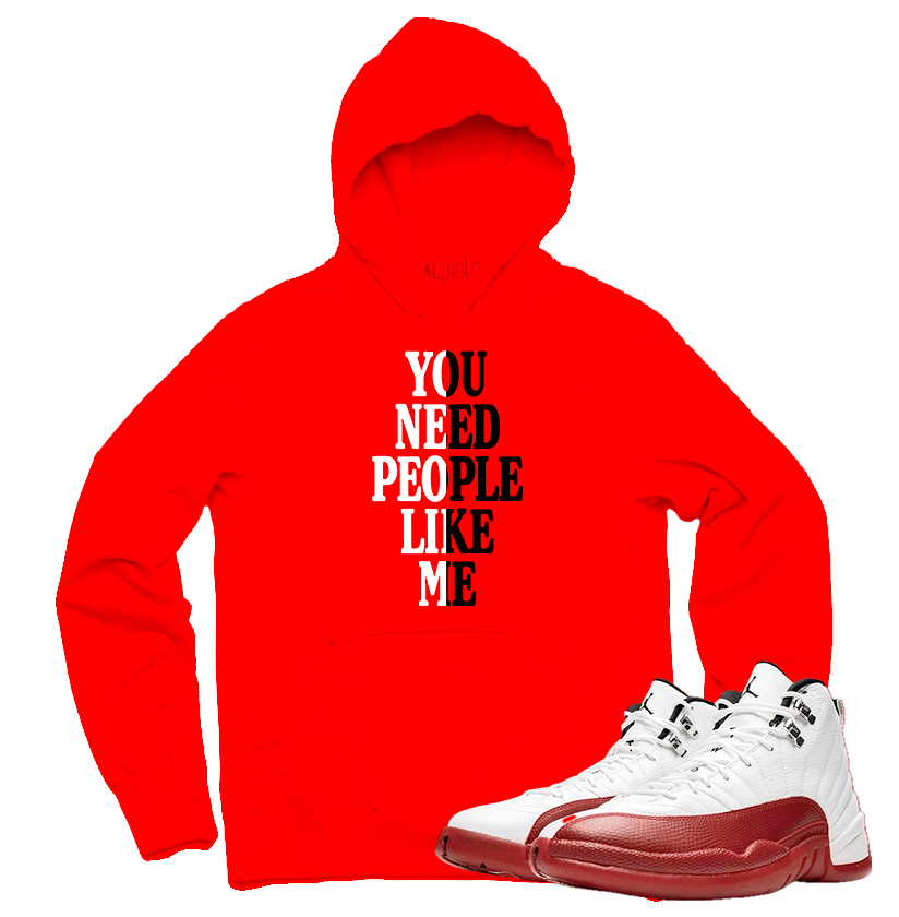 Jordan 12 Cherry people like me red hoodie-Lacing Up