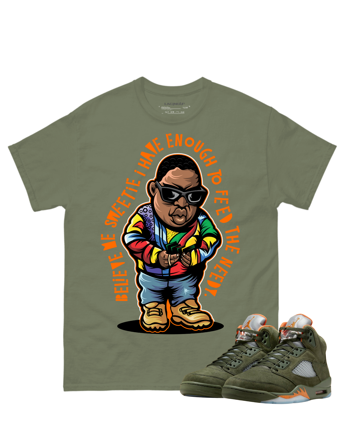 Jordan 5 Olive needy olive tee-Lacing Up