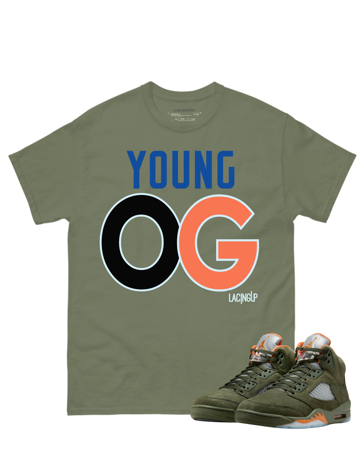 Jordan 5 Olive young og olive tee-Lacing Up