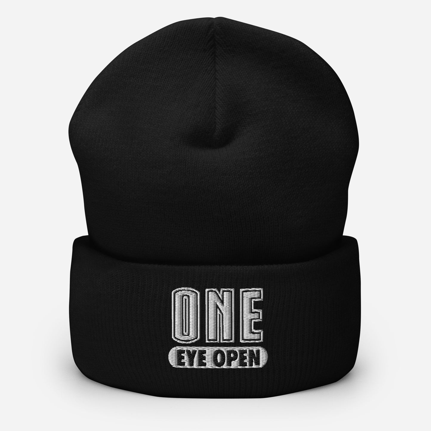 One Eye Open Cuffed Beanie