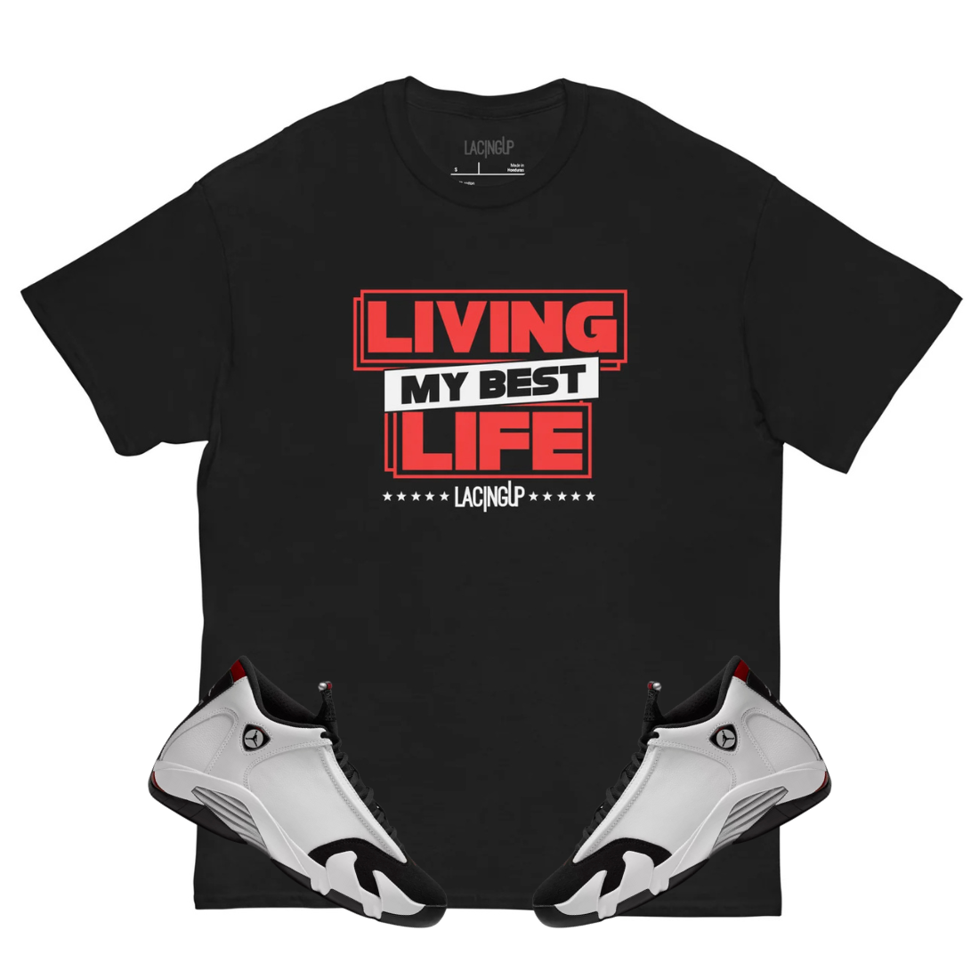 Jordan 14 Black toe best life black tee