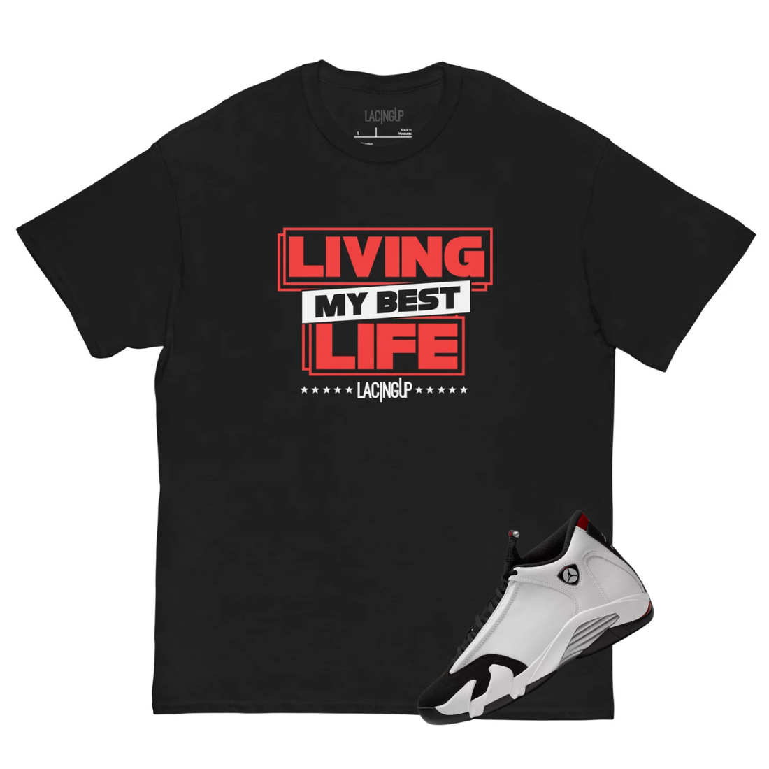 Jordan 14 Black toe best life black tee