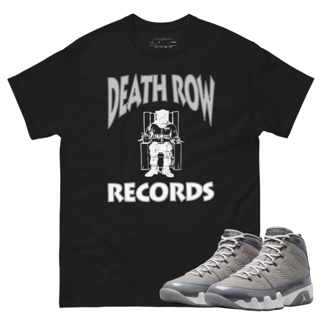 Jordan 9 Cool Grey Da Row black t-shirt