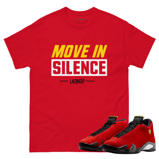 Jordan 14 ferrari silence red tee