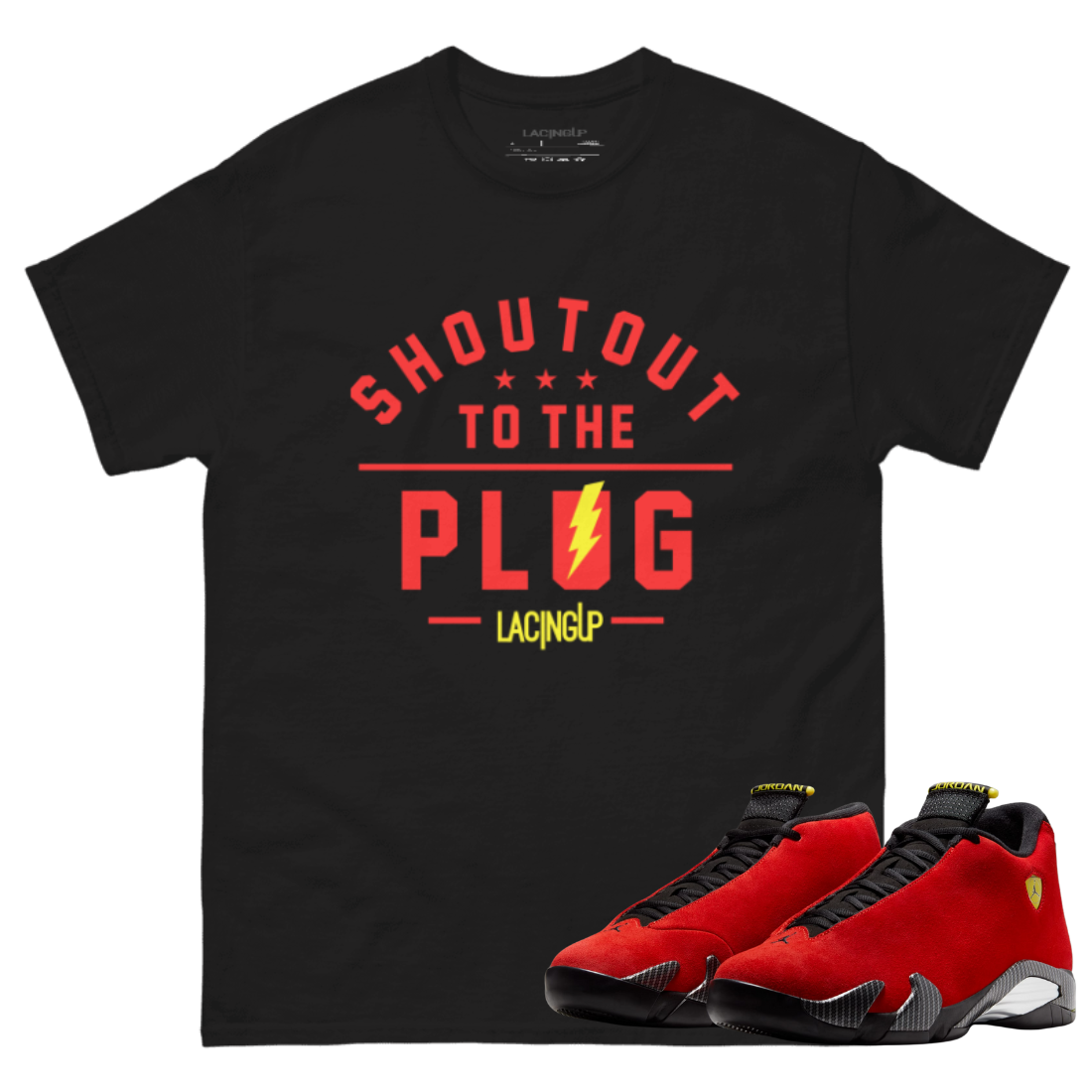 jordan 14 ferrari plug black tee