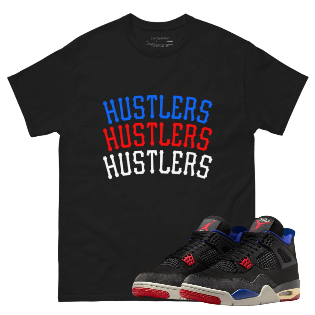 Jordan 4 Rare Air hustlers black tee