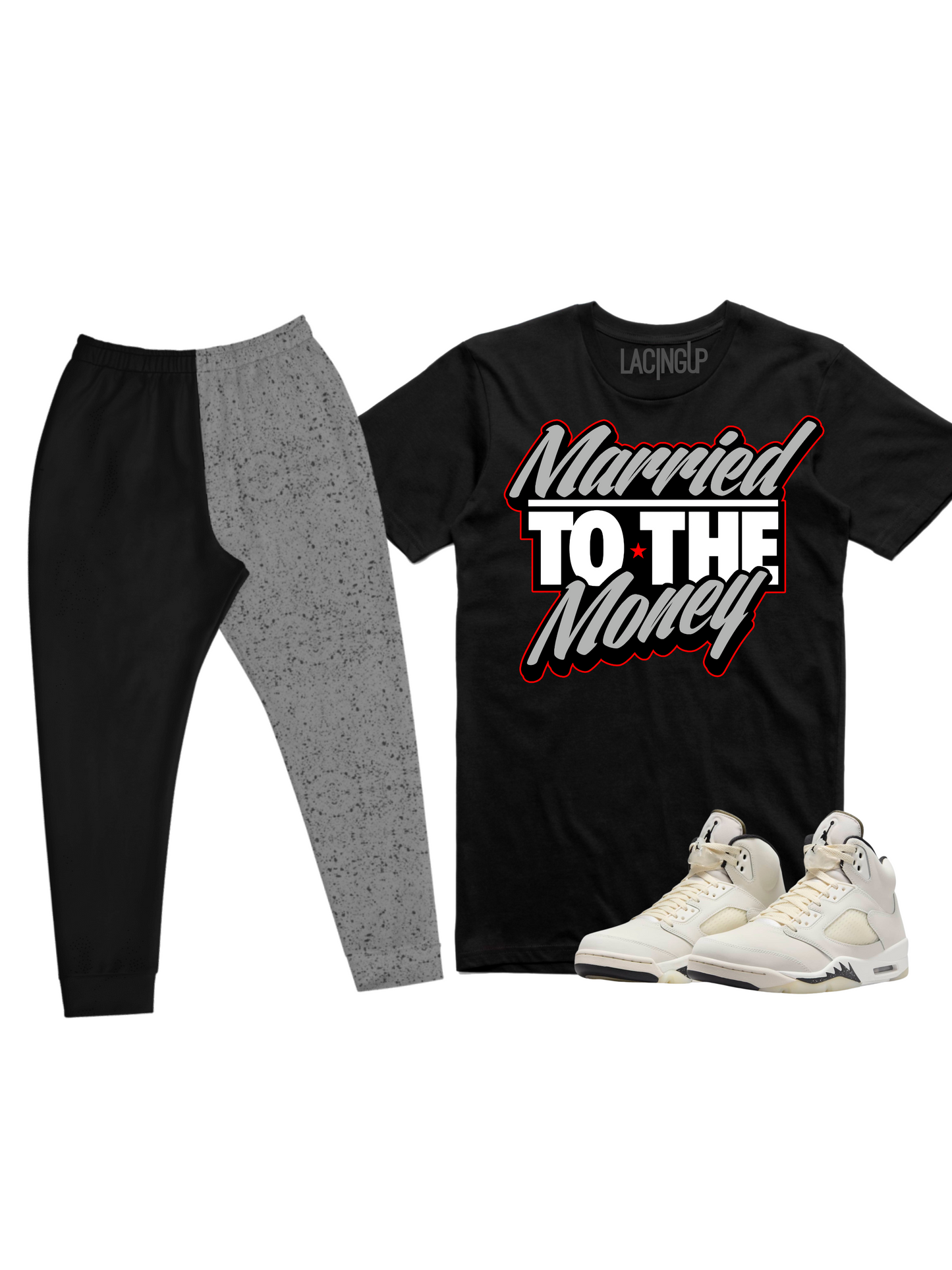 Jordan 5 Sail Orewood Jogger set black tee/ Jogger