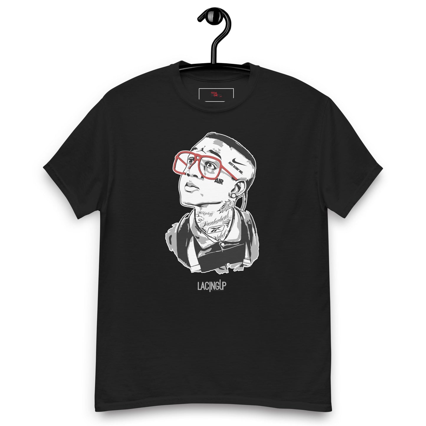 Jordan 4 white thunder Urkel black tee