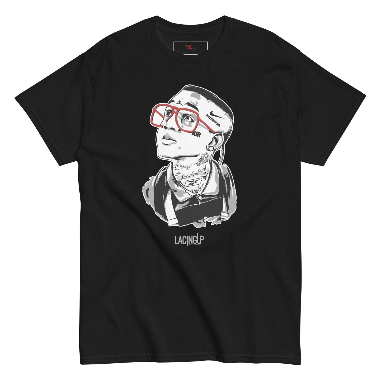 Jordan 4 white thunder Urkel black tee