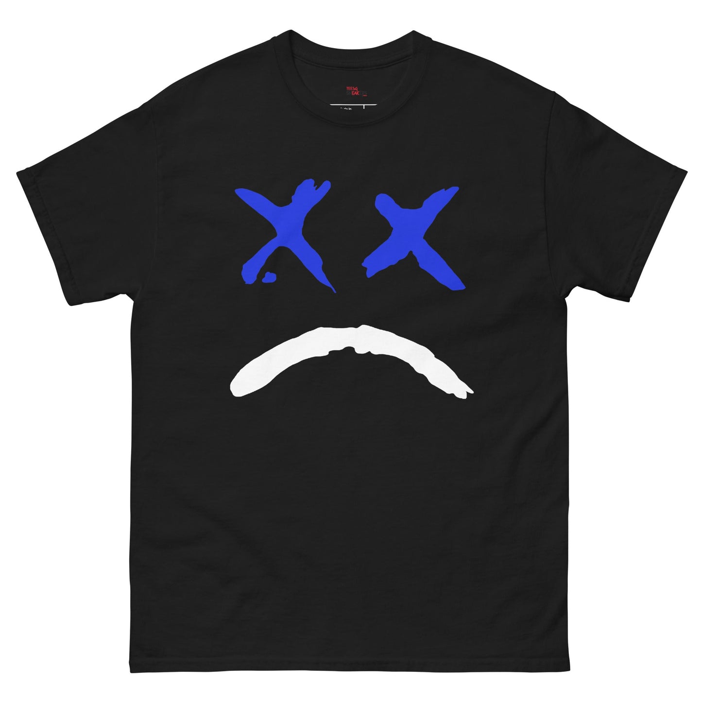 Royal Sad Face Graphic Black Tee | SneakerOutfits