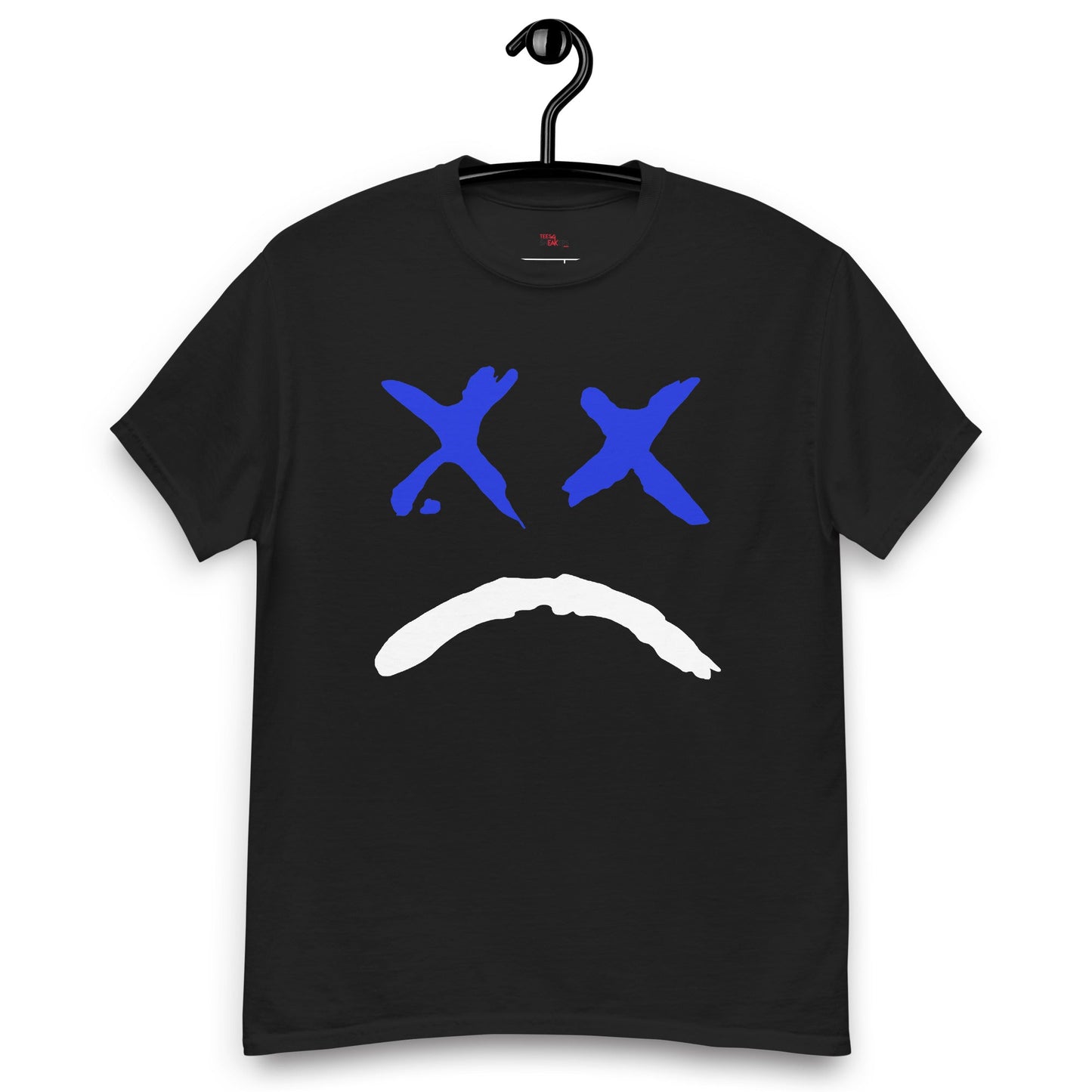 Royal Sad Face Graphic Black Tee | SneakerOutfits