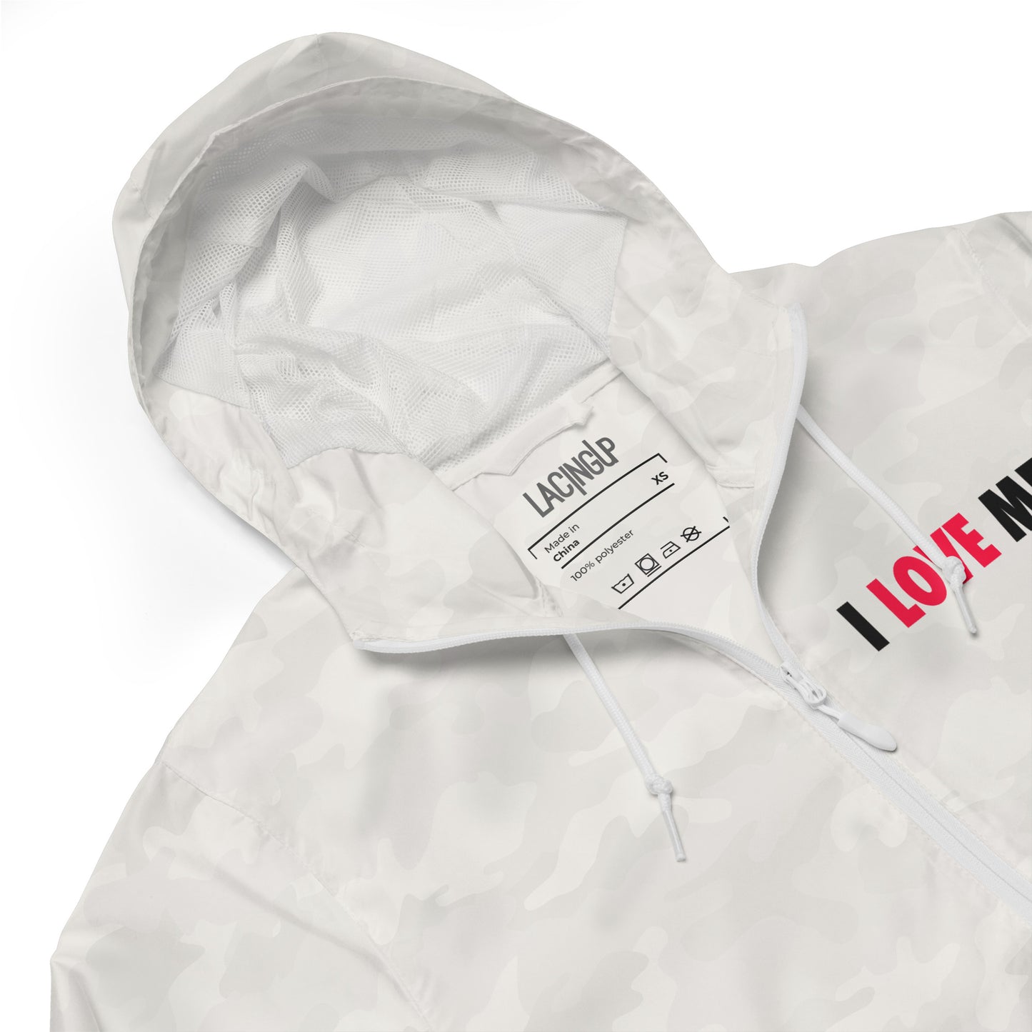 Love me unisex lightweight zip up windbreaker
