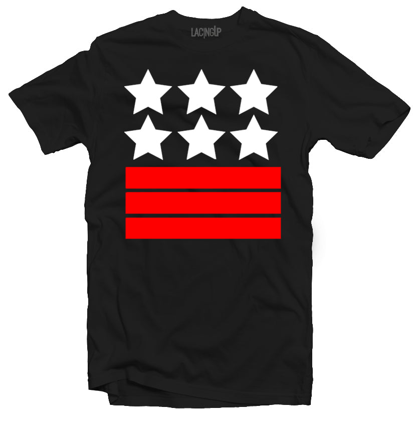 Militant Red/White Stars Black Tee - SneakerOutfits