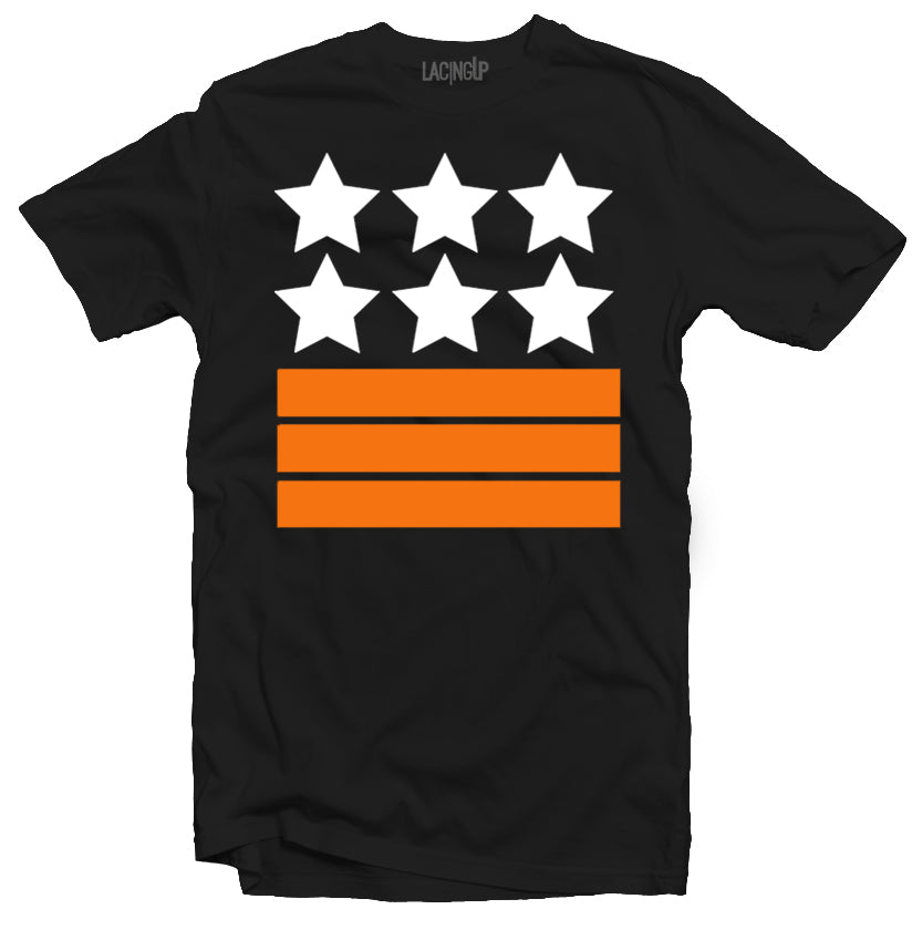 Militant Orange/White Stars Black Tee - SneakerOutfits