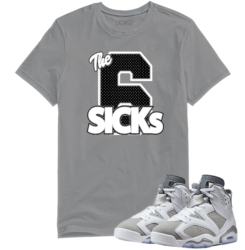 Jordan 6 Cool grey sicks 6 grey tee-Lacing Up