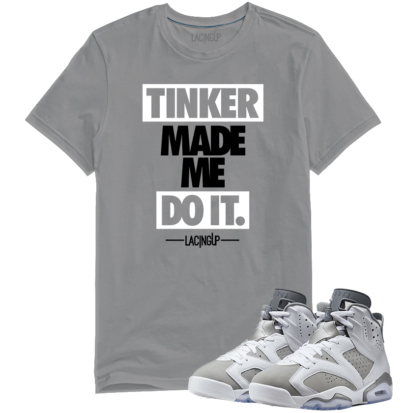 Jordan 6 Cool Grey Tinker grey tee-Lacing Up