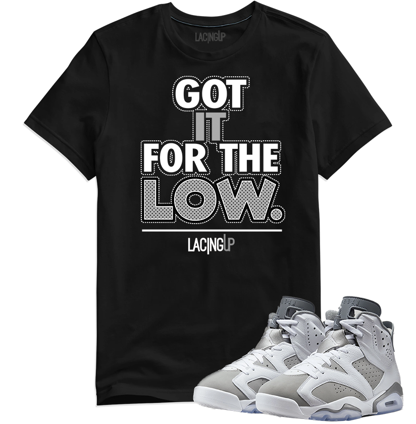 Jordan 6 Cool Grey Got it for the low black tee-Lacing Up