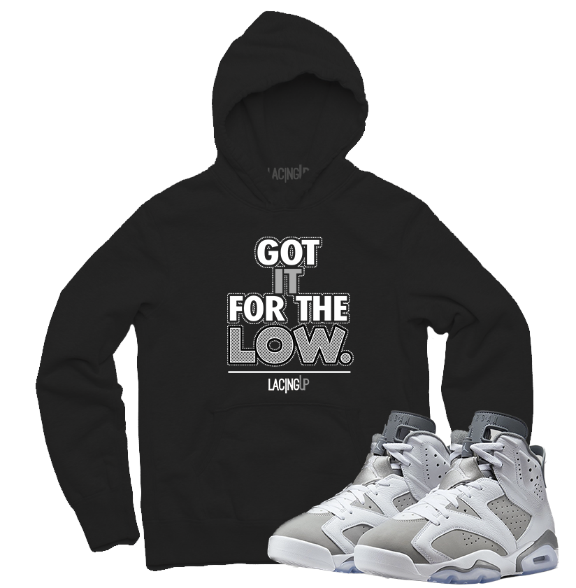 Jordan 6 Cool Grey for the low black hoodie-Lacing Up