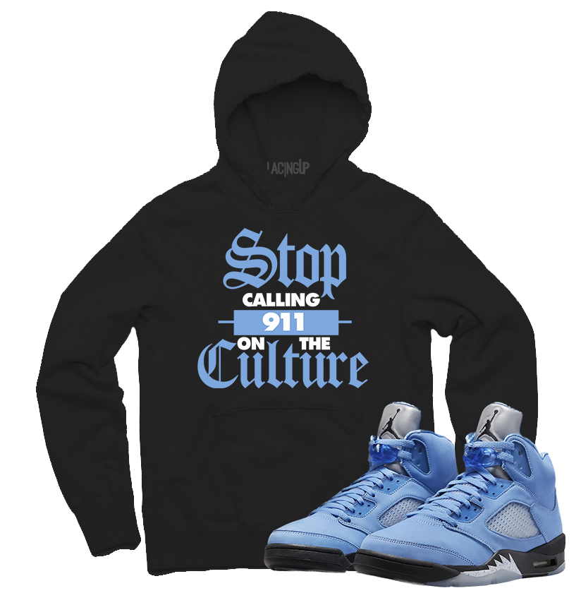 Jordan 5 Unc the culture black hoodie-Lacing Up