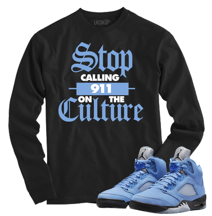 Jordan 5 Unc the culture black long sleeve-Lacing Up